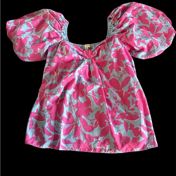 UMGEE women Size M PUP shoulder Off blouse pink and Blue color - Picture 15 of 16